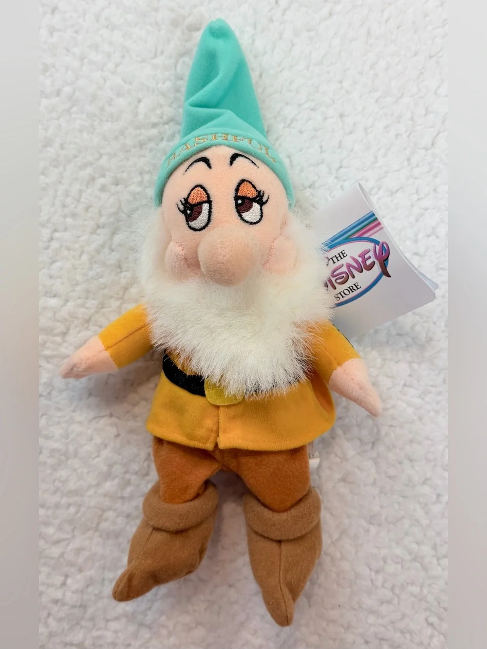 (VTG NWT) DISNEY • 1997 Complete Snow White Seven Dwarfs Plush Set w/ Bag